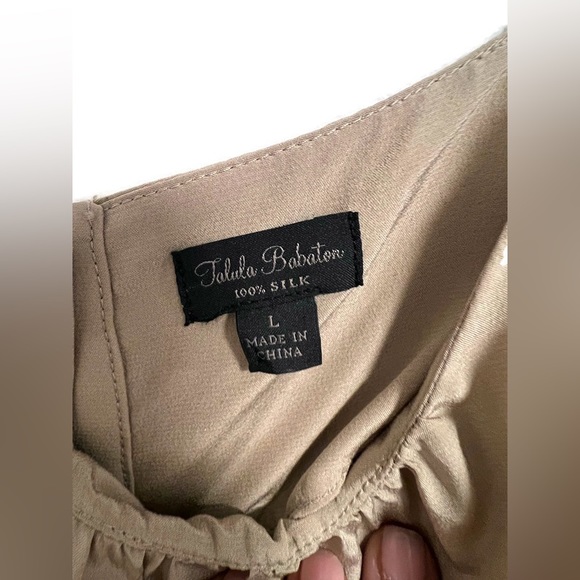 NWT Talula Babaton silk camisole tank, tan, size large - Picture 2 of 7